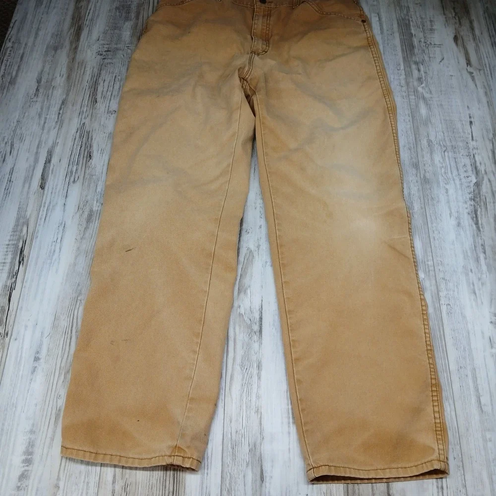 Dickies Mens Duck Brown Canvas Carpenter Pants Workwear 36x32 W416GDA
